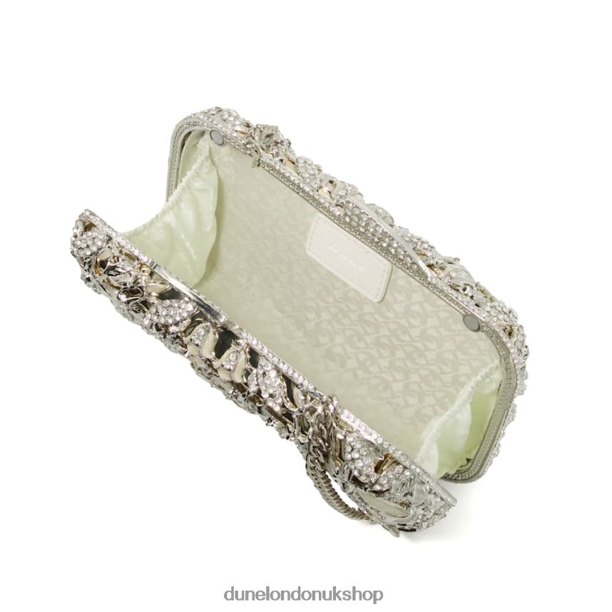 Diamante-Detail Metallic Box Clutch Women N4BBPB40 Dune London Berkeley Gold