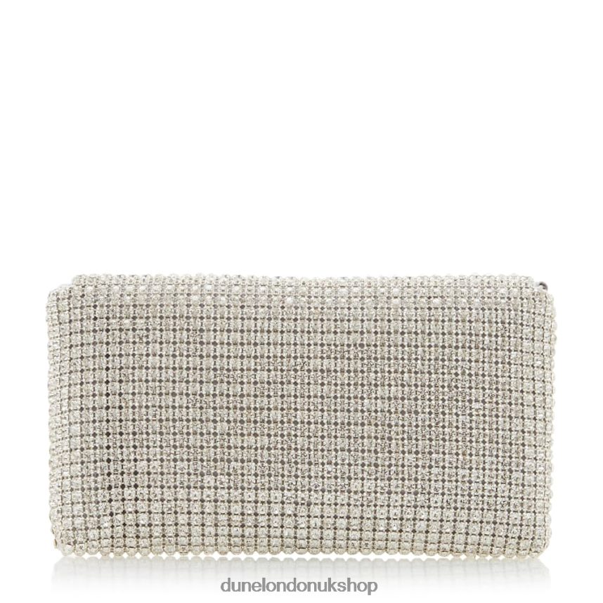 Diamante Embellished Clutch Bag Women N4BBPB423 Dune London Evanderr Silver