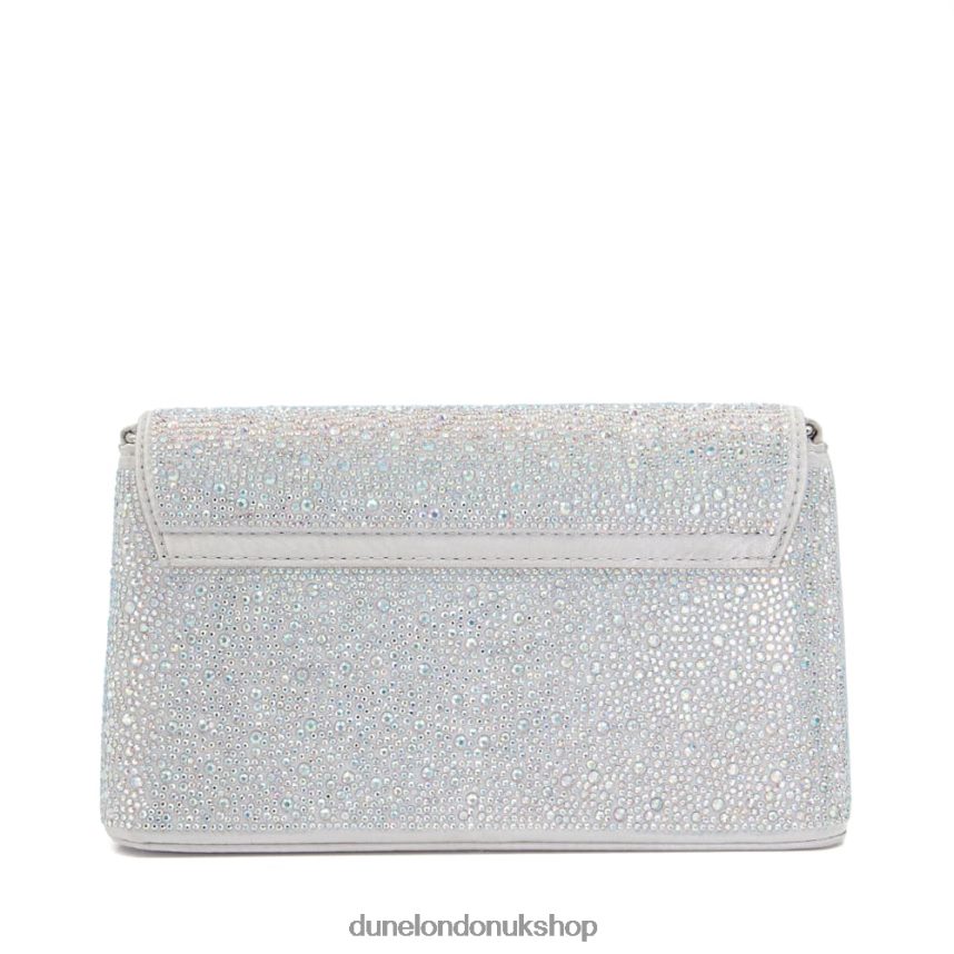 Diamante Metallic Clutch Bag Women N4BBPB224 Dune London Beamed Silver