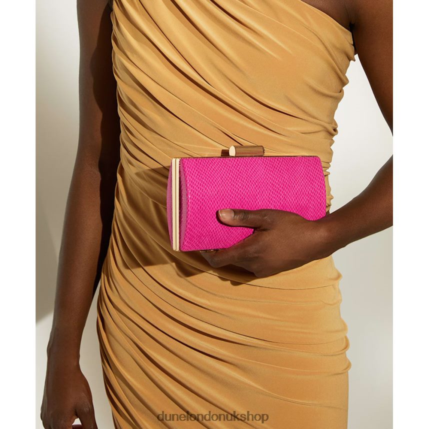 Etched-Clasp Box Clutch Women N4BBPB231 Dune London Belleview Pink