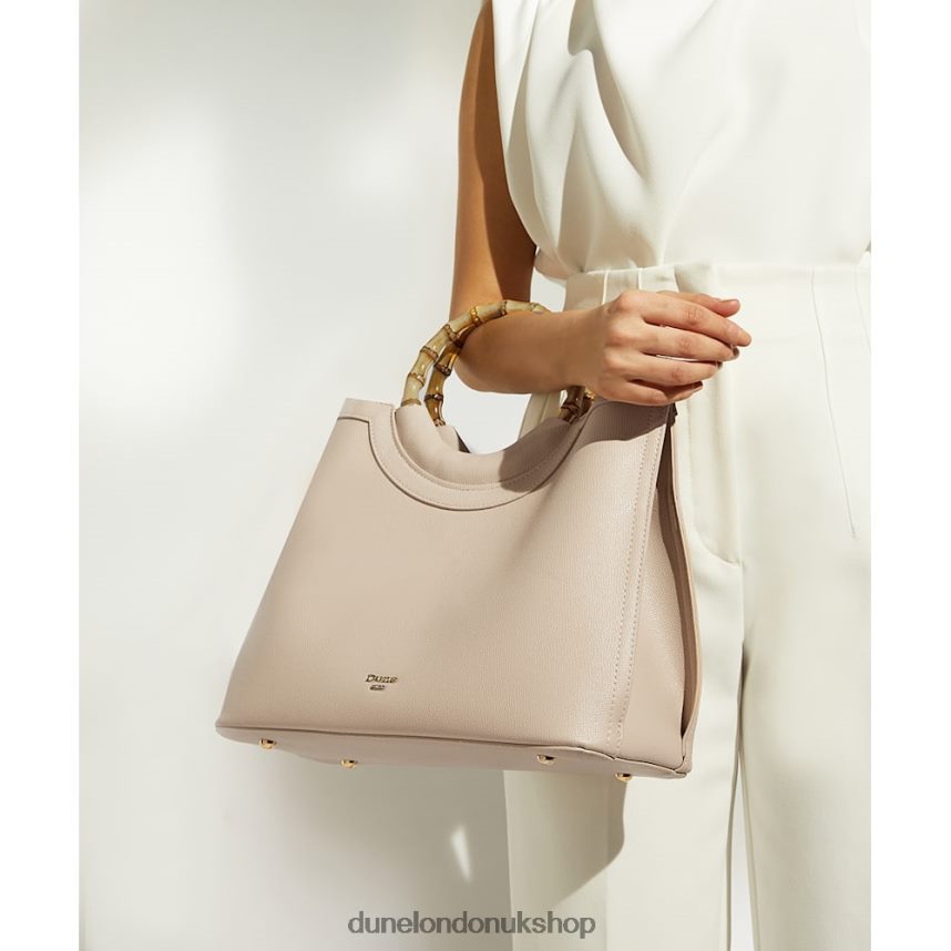 Large Bamboo-Handle Shopper Bag Women N4BBPB186 Dune London Distinguish Nude