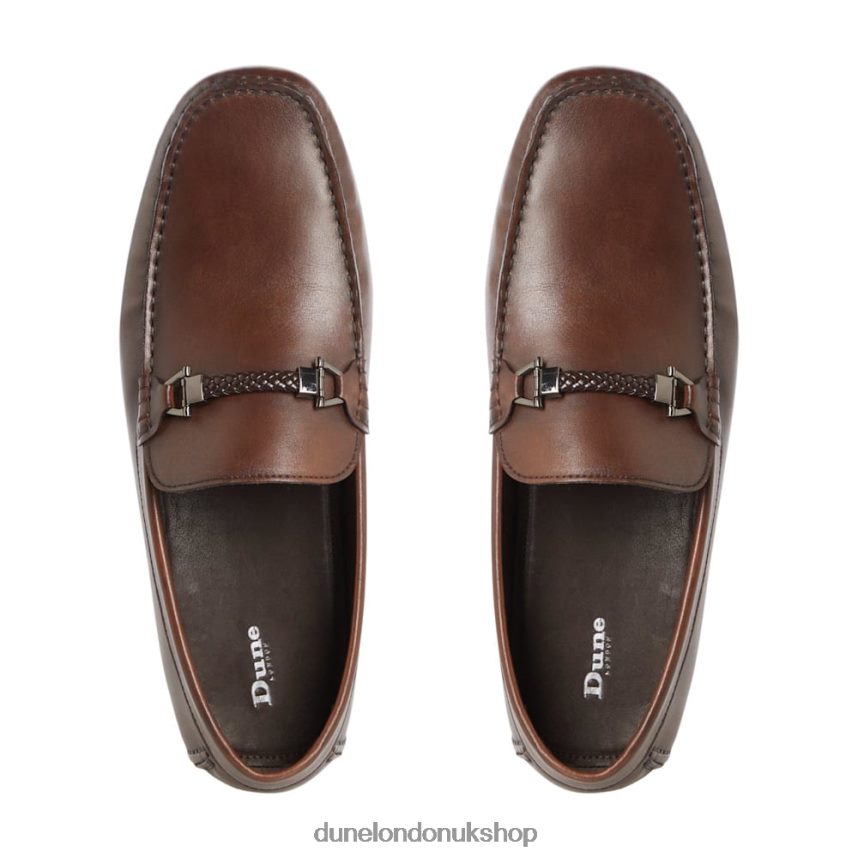 Driver Moccasins With Woven Trim Men N4BBPB751 Dune London Beacons Dark Brown