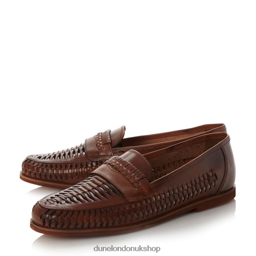 Woven Leather Loafer Men N4BBPB878 Dune London Brighton Rock Tan