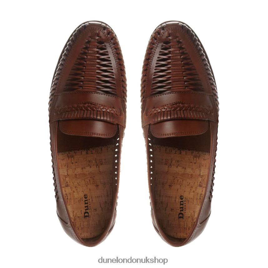 Woven Leather Loafer Men N4BBPB878 Dune London Brighton Rock Tan