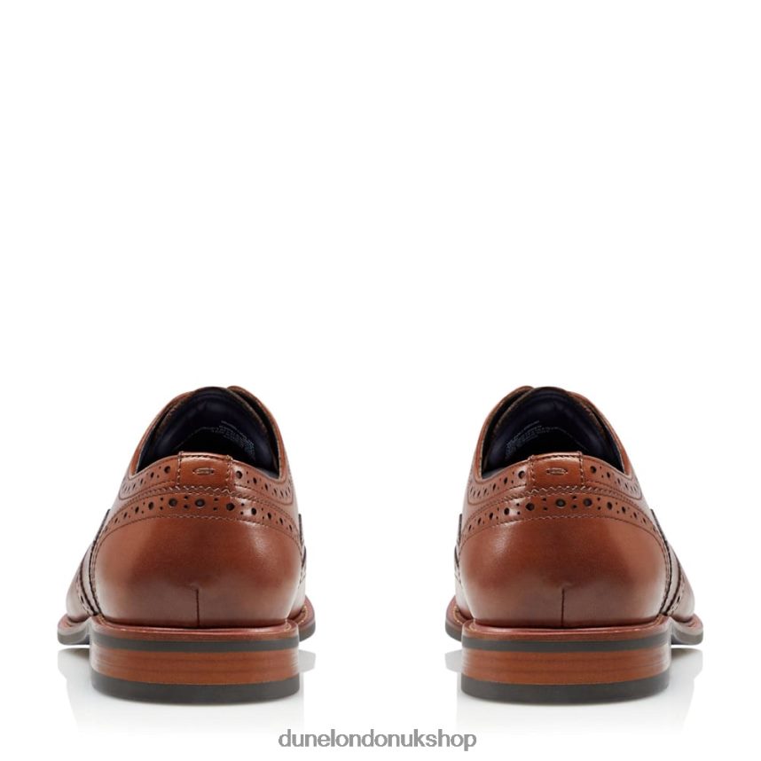 Wide Fit Smart Leather Brogue Shoes Men N4BBPB768 Dune London Pollodium Tan