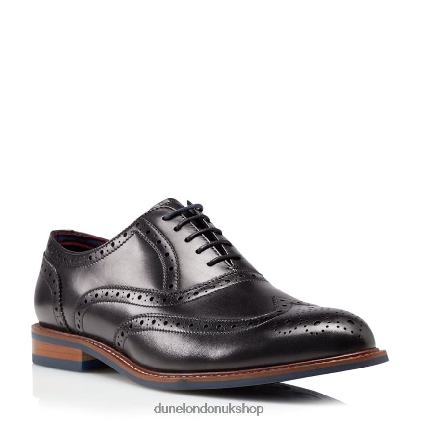 Wide Fit Smart Leather Brogue Shoes Men N4BBPB892 Dune London Pollodium Black