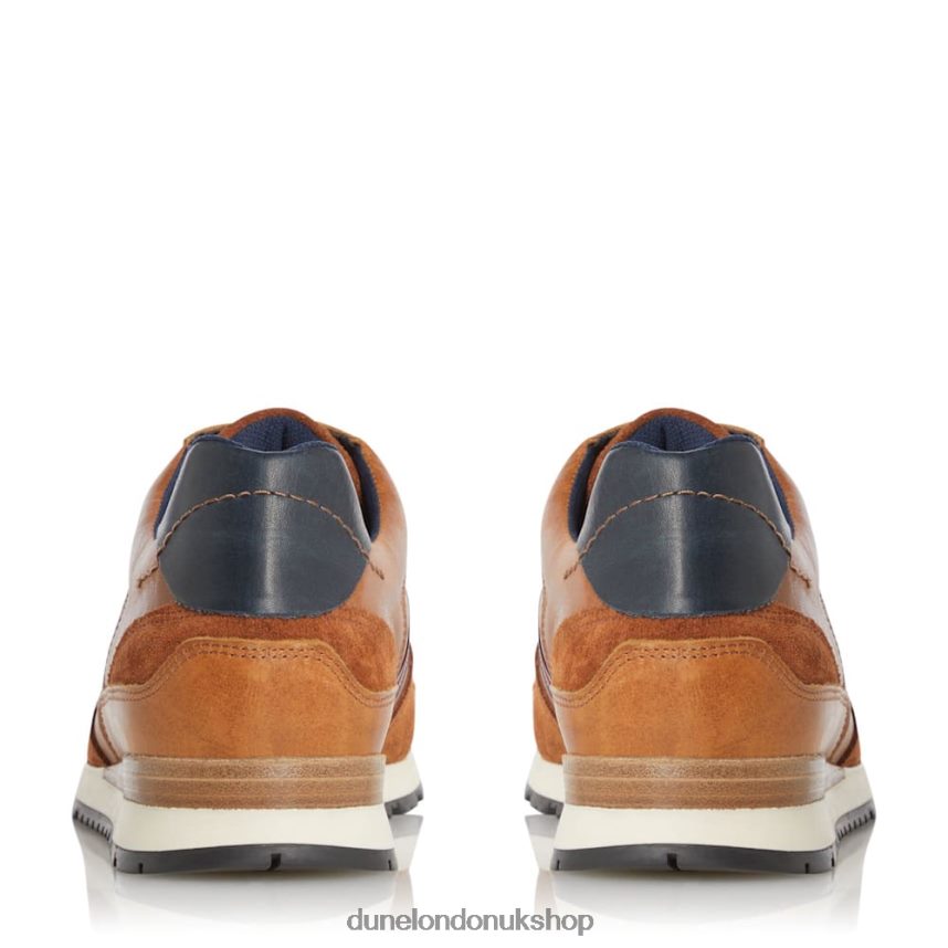 Side-Stripe Lace-Up Runner Trainers Men N4BBPB845 Dune London Truro Tan