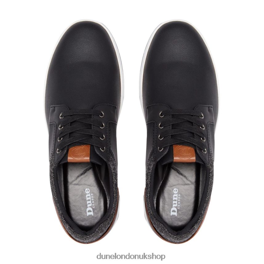 Textured Lace-Up Trainers Men N4BBPB754 Dune London Trip Black