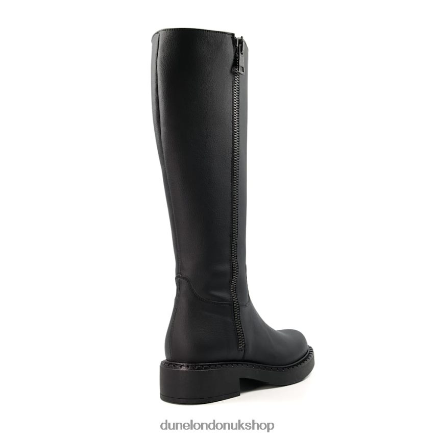 Grape-Leather Knee-High Boots Women N4BBPB273 Dune London Treasured Black