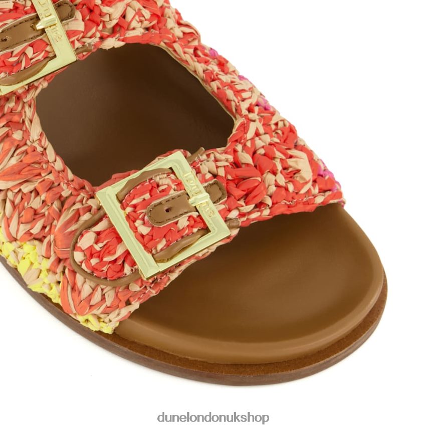 Buckled Flat Raffia Slides Women N4BBPB57 Dune London Lolitas Multi