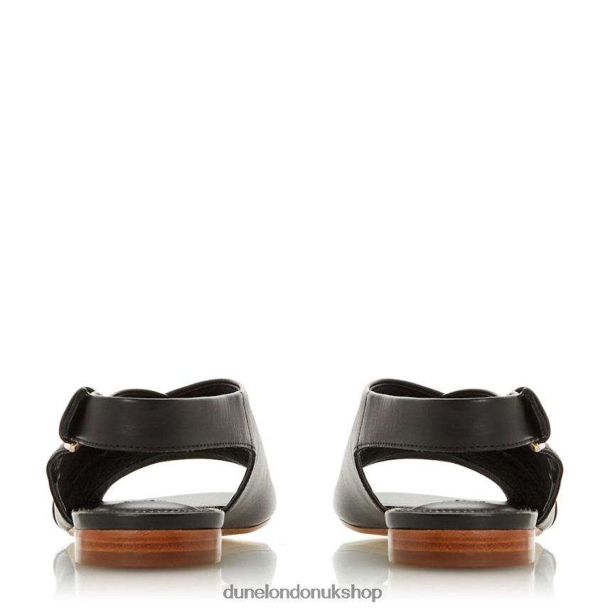 Leather Peep Toe Sandals Women N4BBPB656 Dune London Leannia Black