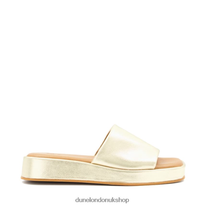 Open-Toe Flatform Slides Women N4BBPB627 Dune London Larley Gold