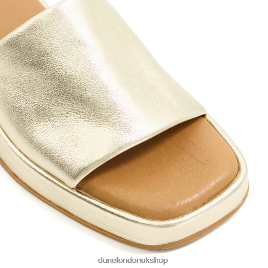 Open-Toe Flatform Slides Women N4BBPB627 Dune London Larley Gold