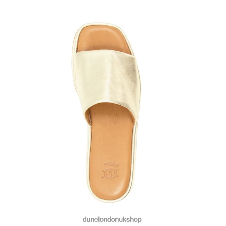 Open-Toe Flatform Slides Women N4BBPB627 Dune London Larley Gold