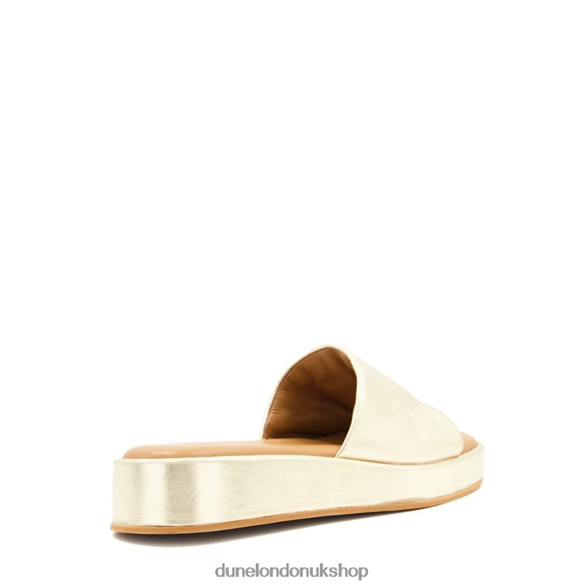Open-Toe Flatform Slides Women N4BBPB627 Dune London Larley Gold