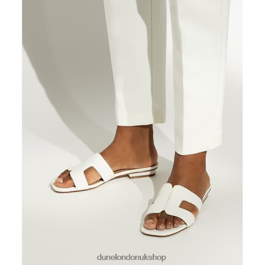 Wide Fit Smart Slider Sandals Women N4BBPB418 Dune London Loupe White