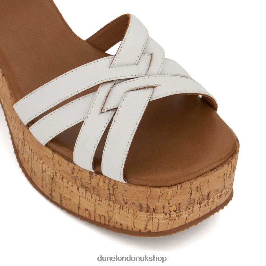 Cork-Platform Leather Sandals Women N4BBPB39 Dune London Jai White