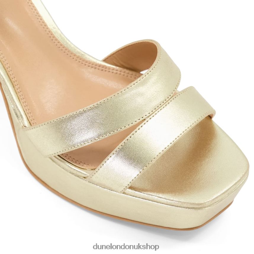 Metallic-Leather Platform Sandals Women N4BBPB278 Dune London Molten Gold
