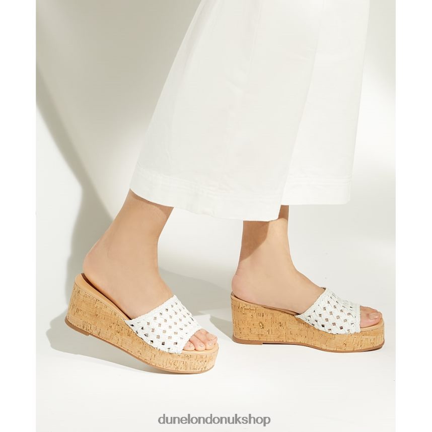 Woven Cork-Wedge Sandals Women N4BBPB122 Dune London Katey White