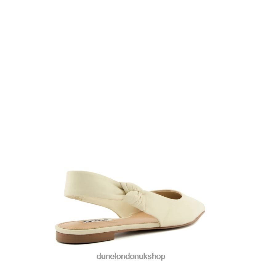 Leather Flat Slingback Ballet Shoes Women N4BBPB135 Dune London Heighten Ecru