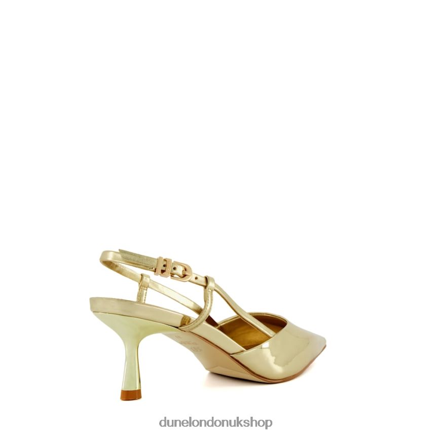 Flare-Heel Slingback Court Shoes Women N4BBPB455 Dune London Classify Gold