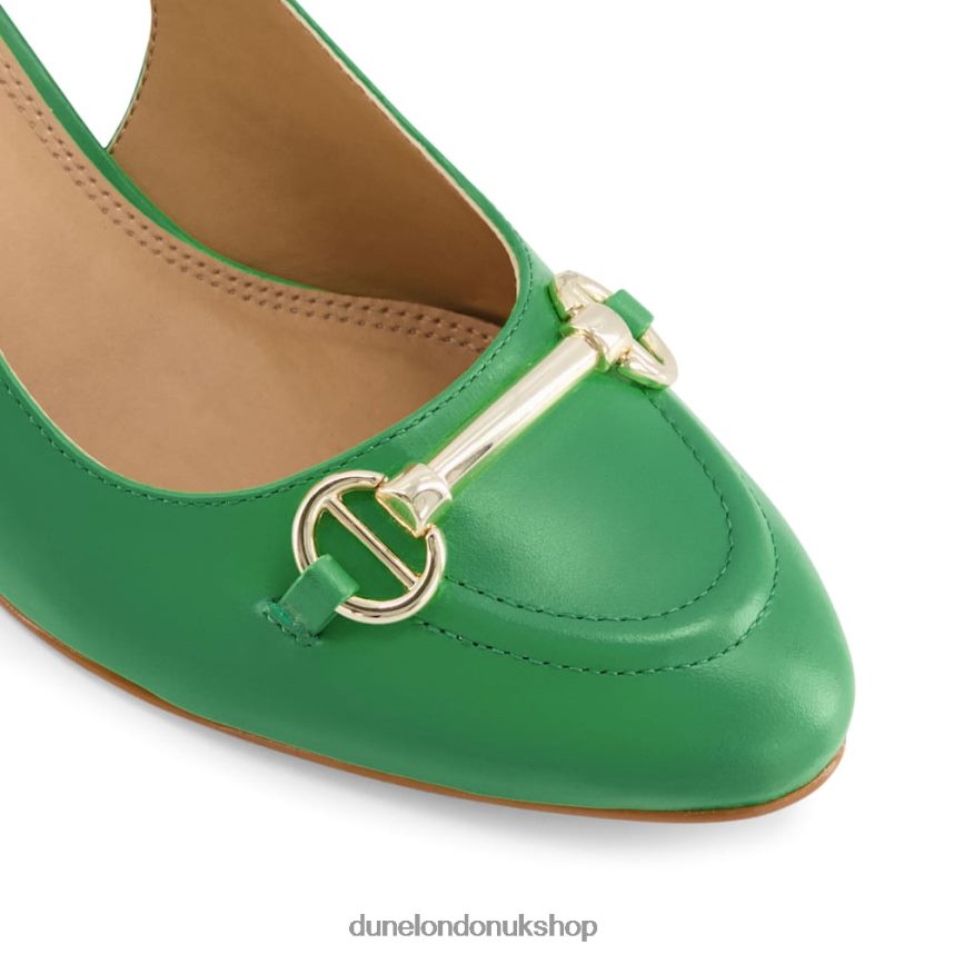 Snaffle-Trim Block-Heel Slingback Courts Women N4BBPB350 Dune London Cassie Green