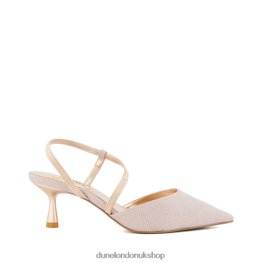 Wide Fit Flare-Heel Courts Women N4BBPB75 Dune London Citrus Rose Gold