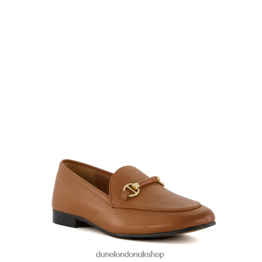 Wide Fit Snaffle-Trim Loafers Women N4BBPB104 Dune London Grandeur Tan