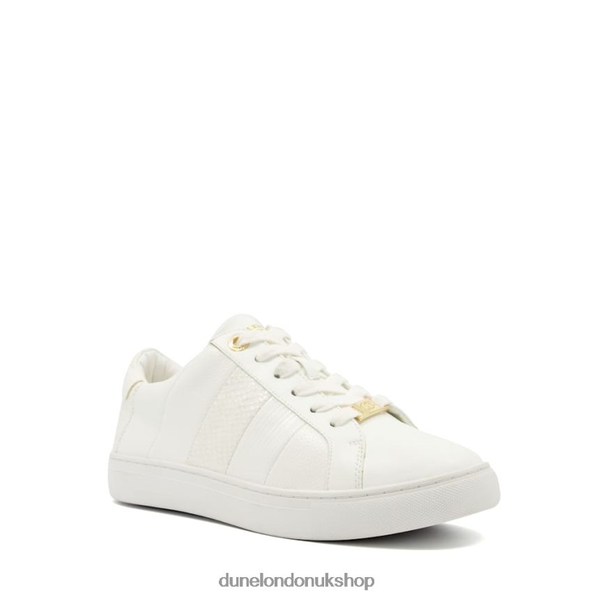 Wide Fit Lace-Up Trainers Women N4BBPB471 Dune London Everleigh White - Click Image to Close
